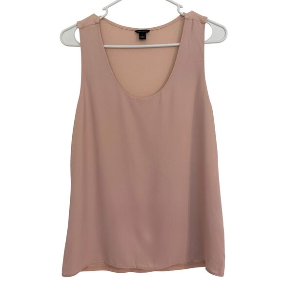 Ann Taylor Women's Size SMALL Pink Sleeveless Ladies Top Mixed Media - Picture 2 of 6